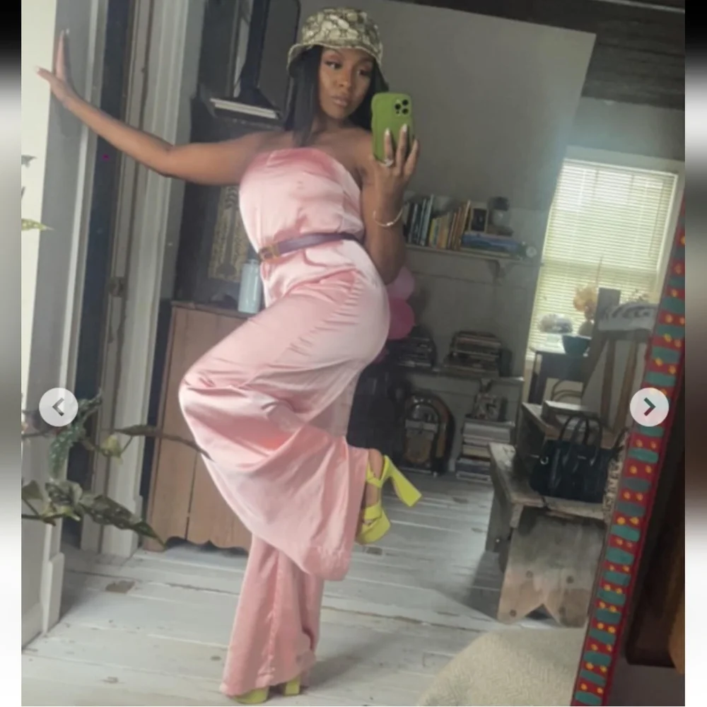 Zara * Satin Jumpsuit Pink Size XS and S